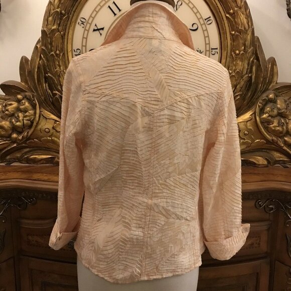 SCOTT TAYLOR. Size PS. Metallic Yellow French Cuff Shirt. Crinkle. B19 - Picture 3 of 9